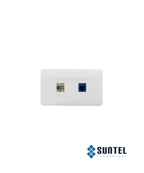 Mặt Nạ Mạng Dintek 02 Port Us Type 120X70X6.2Mm | Siêu Thị Cáp