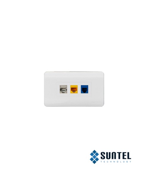 Mặt Nạ Mạng Dintek 03 Port Us Type 120X70X6.2Mm | Siêu Thị Cáp