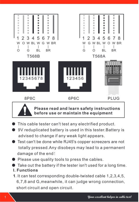 Bộ Test Dây Mạng, Thoại, chuẩn PoE NOYAFA NF-468S